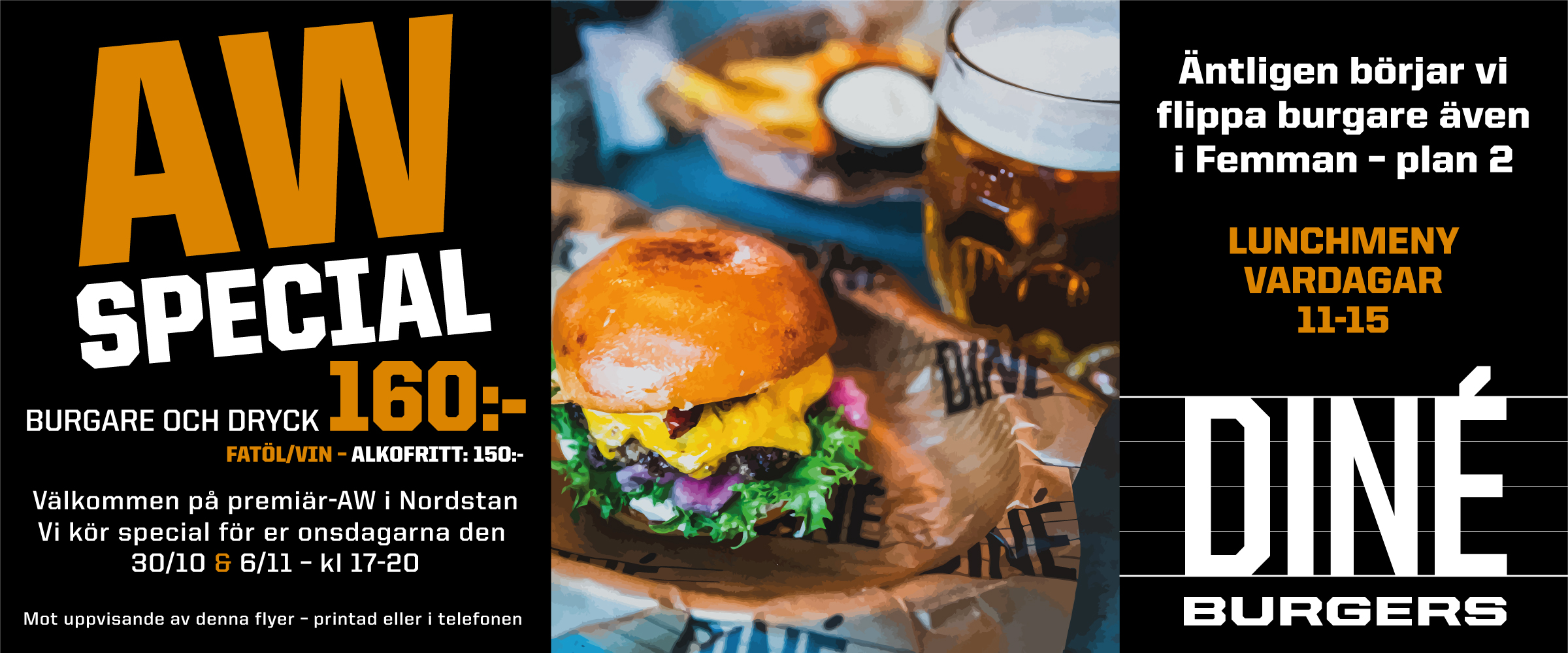 Diné Burgers i Femman